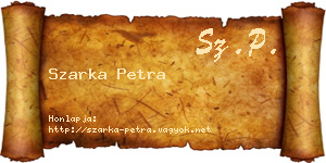 Szarka Petra névjegykártya